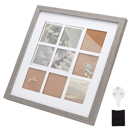 Square Wood Photo Frame Stand DJEW-WH0039-68A-1
