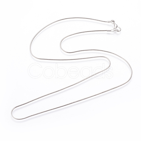 Brass Round Snake Chain Necklace Making MAK-G010-01P-1