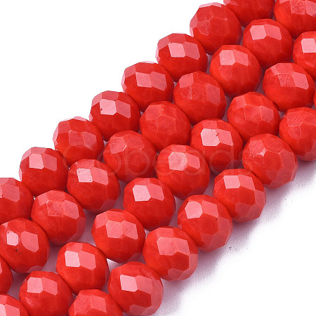 Opaque Solid Color Glass Beads Strands X-EGLA-A034-P8mm-D22-1