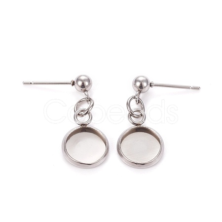 Tarnish Resistant 304 Stainless Steel Stud Earring Settings STAS-L226-019I-P-1