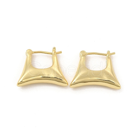 Brass Bag Shape Hoop Earrings for Women EJEW-E275-07G-1