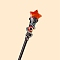 Evil Eyes Style Natural Carnelian Magic Wand, for Witches and Wizards, with Wooden Handles, Star with Snake, 280x30mm