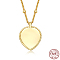 925 Sterling Silver Satellite Chains Pendant Necklaces, Golden, Heart, 15.75 inch(40cm)