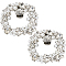 Gorgecraft 2Pcs Alloy Shoe Buckle Clips, Glss Crystal Rhinestone & Plastic Imitation Pearl Shoe Decoration, Oval, Platinum, 40x45.5x11mm