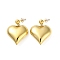 304 Stainless Steel Pendant Earrings, European-American Love, Golden, 45x35mm