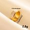 Stylish 304 Stainless Steel Enamel Cuff Ring, Wide Band Open Ring for Women, Golden