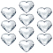 10Pcs Flat Back Acrylic Rhinestone Cabochons, Faceted Heart, Clear, 51.5x59x9mm