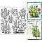 PVC Plastic Stamps, for DIY Scrapbooking, Photo Album Decorative, Cards Making, Stamp Sheets, Film Frame, Cactus, 15x15cm