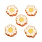 Opaque Acrylic Beads, with Enamel, Sunflower, Dark Orange, 24.5x23x4mm, Hole: 1.5mm