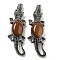 Dual-use Items Alloy Crocodile Brooch, with Synthetic Goldstone, Antique Silver, 67.5x24x10mm, hole: 4x3.5mm