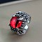 Dragon Eye Men's Fashion Ring Zinc Alloy Hip-hop Ring, Red, Antique Silver, show in picture