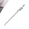 Alloy Hair Pin Chopsticks, Chinese Ancient Hair Sticks, Snake, Platinum, 175x15mm