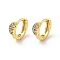 Brass Micro Pave Cubic Zirconia Hoop Earring, Real 18K Gold Plated, Ring, 12x4mm