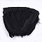 Goose Feather Fringe Trimming, Costume Accessories, Dyed, Black, 145~195mm, about 2m/bag