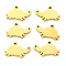 PVD Vacuum Plating 304 Stainless Steel Charms, Laser Cut, Tortoise, Real 18K Gold Plated, 9.5x15x1mm, Hole: 1.2mm