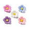 Opaque Resin Cabochons, Flowers, Mixed Color, 23.5x24x7mm