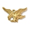 Ion Plating(IP) 304 Stainless Steel Pendants, Eagle Charm, Real 18K Gold Plated, 27.5x29x4mm, Hole: 2x1mm