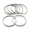 Non-Tarnish 7Pcs Vacuum Plating 202 Stainless Steel Plain Flat Ring Bangle Sets, Stackable Bangles for Women, Stainless Steel Color, Inner Diameter: 2-7/8 inch(7.45cm), 5.5mm