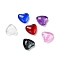 Electroplate Glass Cabochons, Heart, Mixed Color, 6x6x2.2mm