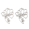 Non-Tarnish 201 Stainless Steel Pendants, Laser Cut, Flower Charm, Stainless Steel Color, 44x34x1mm, Hole: 1.8mm