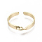 Brass Cuff Finger Rings, Open Rings, Nickel Free, Real 18K Gold Plated, Size 7, Inner Diameter: 17mm