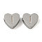 Tarnish Resistant 304 Stainless Steel Beads, Heart with Letter, Stainless Steel Color, Letter I, 7x8x3mm, Hole: 2mm