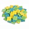 Square Transparent Glass Cabochons, Mosaic Tiles, for Home Decoration or DIY Crafts, Yellow, 20x20x4mm, 260pcs/kg