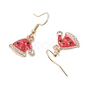 Christmas Theme Alloy Rhinestone Dangle Earrings EJEW-JE05830-06-4