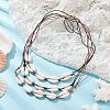 3Pcs 3 Color Natural Cowrie Shell Beaded Necklaces for Women NJEW-JN04589-2