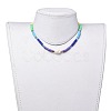 Handmade Polymer Clay Heishi Beads Necklaces NJEW-JN02527-4
