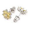 Cubic Zirconia Clover Stud Earrings EJEW-I304-14P-03-2