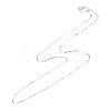 Electroplated Rhodium Plated Sterling Silver Cable Chain Necklaces X-NJEW-N0048-46-18-2