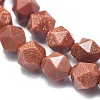 Synthetic Goldstone Beads Strands G-K303-B05-10MM-3