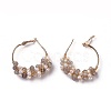 (Jewelry Parties Factory Sale)Pearl Beads Hoop Earrings EJEW-L218-11G-2