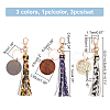 WADORN 3Pcs 3 Colors PU Leather Tassel Big Pendant Decorations with Wooden Mama Charm HJEW-WR0001-03-2
