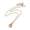 Pink Cubic Zirconia Pendant Necklace NJEW-H161-01G-1