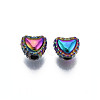 Rack Plating Rainbow Color Alloy Beads PALLOY-S180-341-2