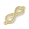 Rack Plating Brass Micro Pave Clear Cubic Zirconia Infinity Connector Charms KK-C052-42B-G-2