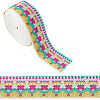 10M Ethnic Style Embroidery Polyester Flower Ribbons OCOR-WH0077-74B-1