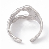 Non-Tarnish 304 Stainless Steel Wide Hollow Open Cuff Ring for Women RJEW-G275-04P-3