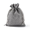 Polyester Imitation Burlap Packing Pouches Drawstring Bags X-ABAG-R005-14x10-04-3