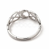 304 Stainless Steel Crescent Moon Adjustable Ring for Women RJEW-B027-03P-3
