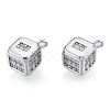 Brass Micro Pave Clear Cubic Zirconia Charms KK-N216-561P-2