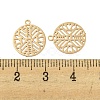 Brass Etched Metal Embellishments Charms KKC-D001-13KCG-3