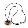 Natural Tiger Eye Pendant Necklaces NJEW-K268-01D-2