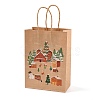 Christmas Theme Printed Kraft Paper Bags with Handles ABAG-M008-08F-1