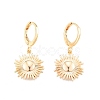 Brass Sunflower Dangle Leverback Earrings for Women EJEW-N012-65-2