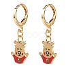 Brass Huggie Hoop Earrings for Christmas EJEW-JE04509-01-1