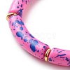 Acrylic Curved Tube Beaded Stretch Bracelet BJEW-JB08443-04-4