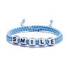 Word Smile Braided Bead Bracelet BJEW-JB07597-1